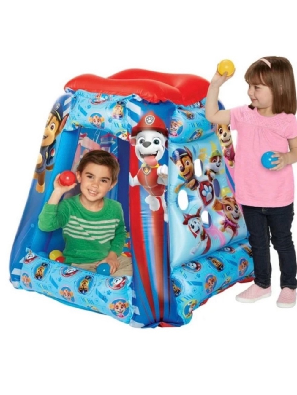 🆕- PAW Patrol Inflatable Playland Ballpit with 20 Soft Flex Balls. New in box.